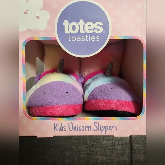 New Totes Toasties Kids Unicorn Slippers New In Box Kids - Picture 1 of 5